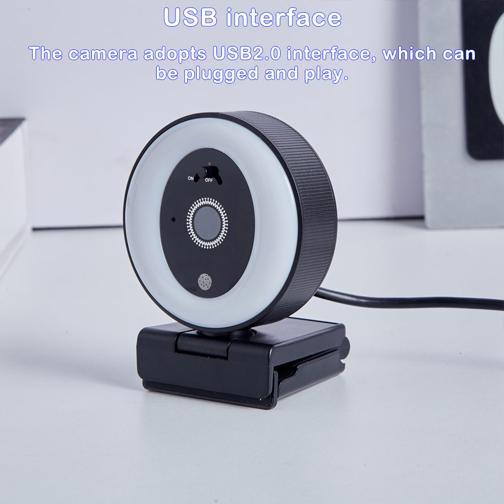 Webcam Ring Light - 2K 고화질 라이브 스트리밍 카메라 USB