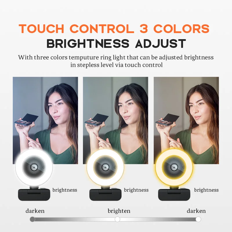 Webcam Ring Light - 베스트셀러 자동 초점 웹캠 2K 웹캠