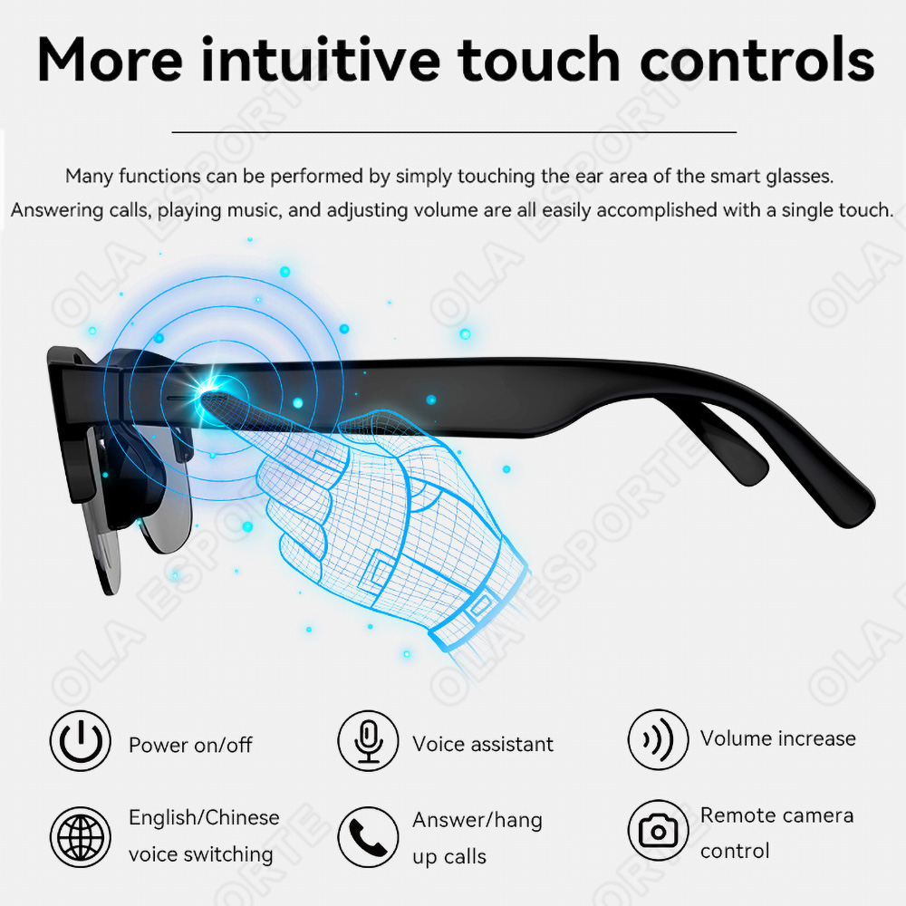 새로운 스마트 안경 V5.3 블루투스 통화 고품질 헤드 - Gaming Glasses Blue 리뷰 및 가격