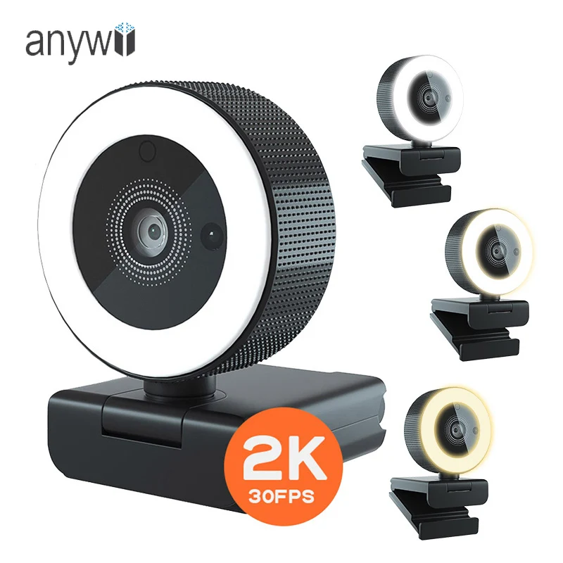 베스트셀러 자동 초점 웹캠 2K 웹캠 링 라이트 스트리 - Webcam Ring Light 리뷰 및 가격