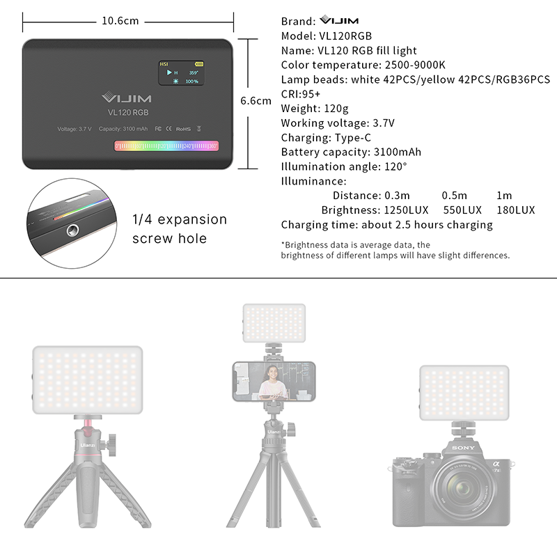 Ulanzi VL120 RGB 카메라 비디오 라이트 미 - Webcam Ring Light 리뷰 및 가격